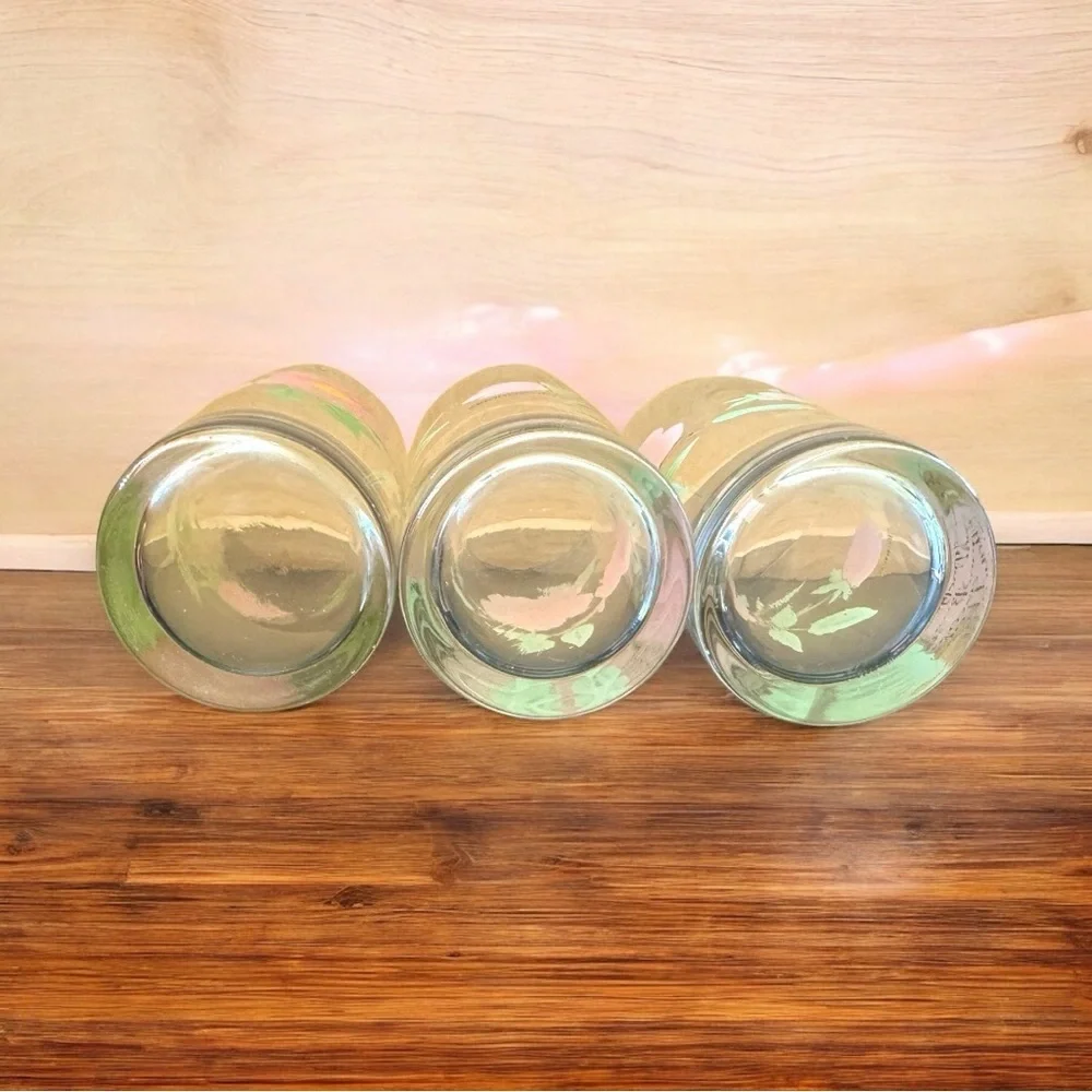 VINTAGE Franciscan Pink Flower Highball Glasses - Set of 3
